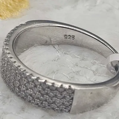 Bague Éternité Argent 925 Brillants - État Neuf